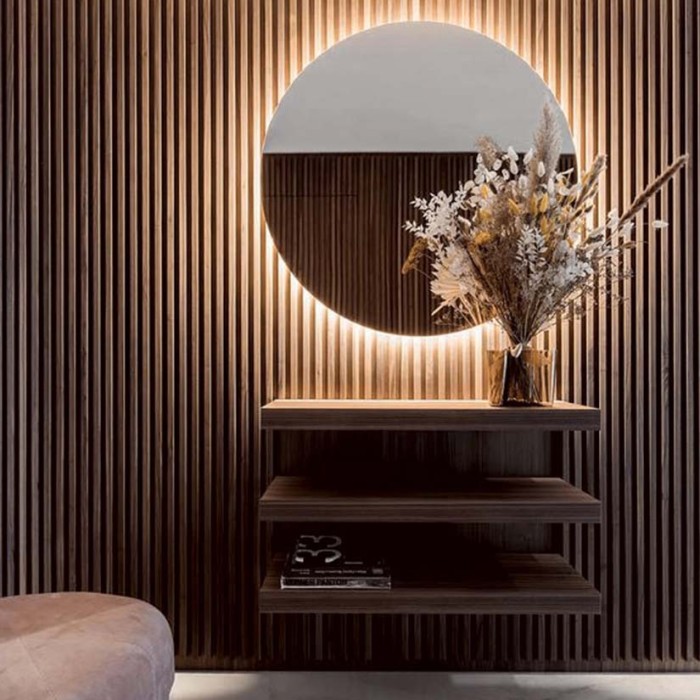 Πάνελ τοίχου με 3D ξύλινα πηχάκια PS Panel - Piano 54 Walnut Dark Brown 12x122x2900mm