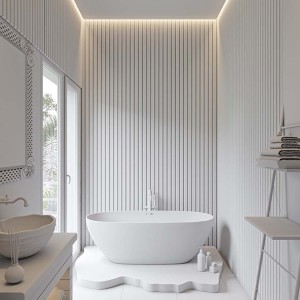 Πάνελ τοίχου με 3D ξύλινα πηχάκια PS Panel - Residence white 01 21x122x2900mm