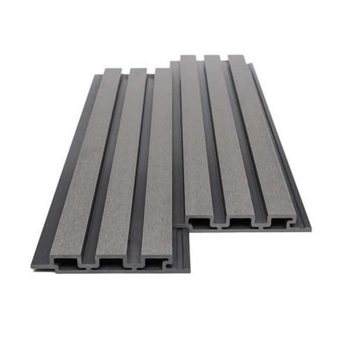 Πάνελ τοίχου 3d ξύλινα εξωτερικού τοίχου Wpc 8550 Light Grey 25x176.5x2900mm 