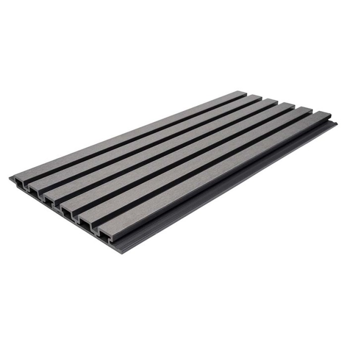Πάνελ τοίχου 3d ξύλινα εξωτερικού τοίχου Wpc 8550 Light Grey 25x176.5x2900mm 