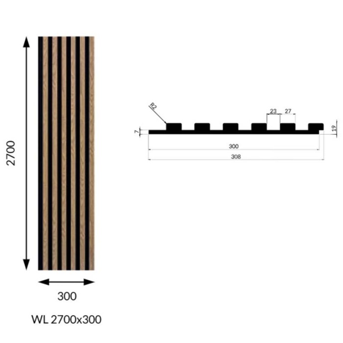Ηχοαπορροφητικό ξύλινο πάνελ τοίχου Woodline Oak Light 30x270cm