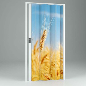 Πόρτα φυσαρμόνικα πτυσσόμενη με σχέδιο grain