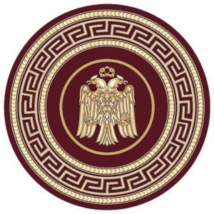 Εκκλησιαστικό χαλί Byzantium στρογγυλό 8242 cherry 2x2m
