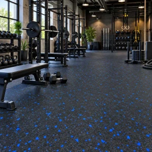 Δάπεδο Γυμναστηρίου Sbr Epdm Black & Blue Ρολό 1.5x10m 6mm | 15m2