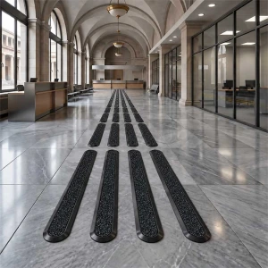 Λωρίδα Όδευσης Τυφλών Inox Μαύρο με Καρβορούνδιο Μαύρο KMS 505