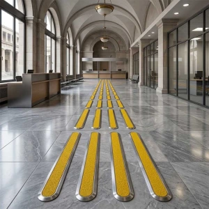 Λωρίδα Όδευσης Τυφλών Inox με Καρβορούνδιο Κίτρινο KMS 505