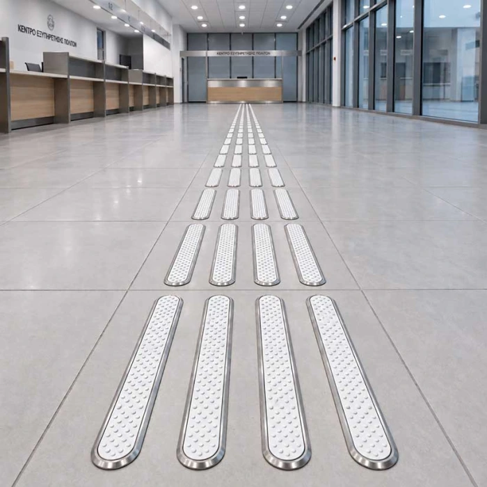 Λωρίδα Όδευσης Τυφλών Inox 316 με TPU Λευκό KMS 504