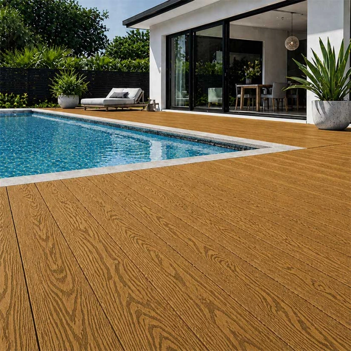 Deck Wpc δαπέδου 3d wood grain k25 Ανοιχτό Καφέ