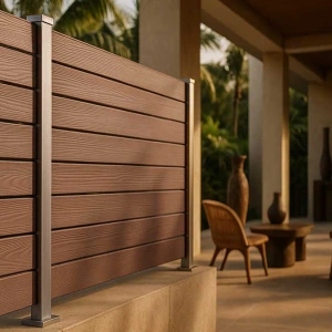 Wpc Deck περίφραξης νέας γενιάς 21x120x3600mm Teak 90155