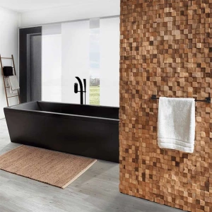 Πάνελ Τοίχου 3D από 100% Φυσικό Ξύλο Teak Square 495x180mm 0.09m² 540-008