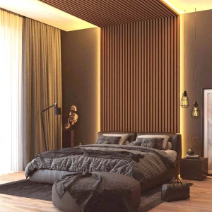 Ps Panel με 3D πηχάκια 11 Piano 122/2900mm Golden Oak / D.Brown 0.35m²