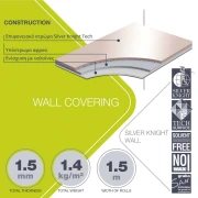 Αντιμικροβιακή επικάλυψη τοίχου Grabo Silver Knight Wall 1.5x25m 1001