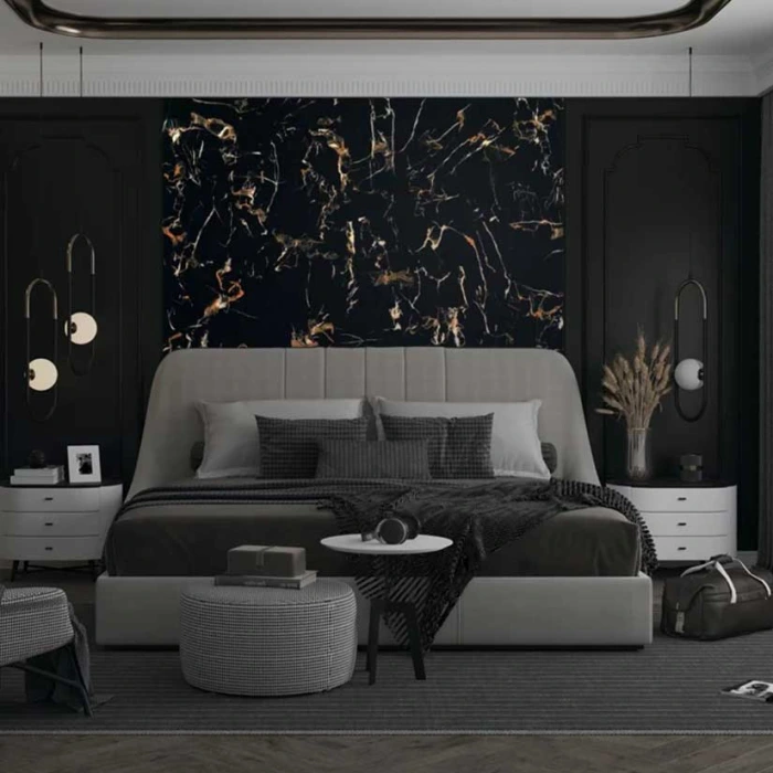 Pvc πάνελ με όψη μαρμάρου Marquina Gold 1220/2800mm 3.41m²