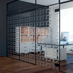 Μεμβράνη τζαμιών διακοσμητική με 3D τετράγωνα Reflectiv Int 478