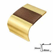 Γωνία αλουμινίου 40x30mm με λάστιχο 27mm για σκαλοπάτια χρυσό 1010