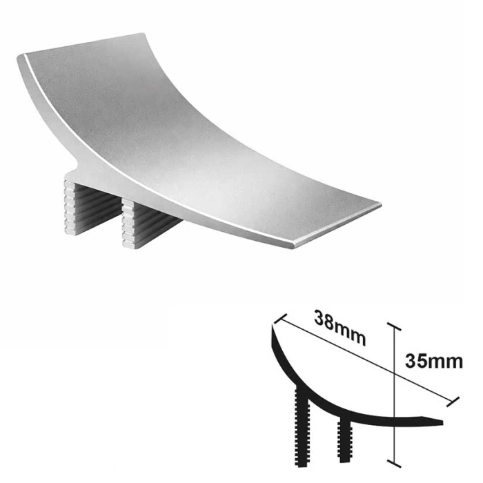 Προφίλ αλουμινίου σοβατεπί για δάπεδα laminate / parquet ασημί 1046