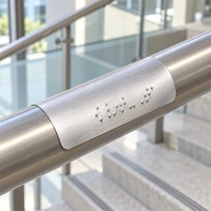 Πινακίδα Αφής Braille Inox για Κουπαστή 103