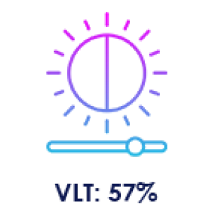 Μετάδοση ορατού φωτός (VLT): 57%